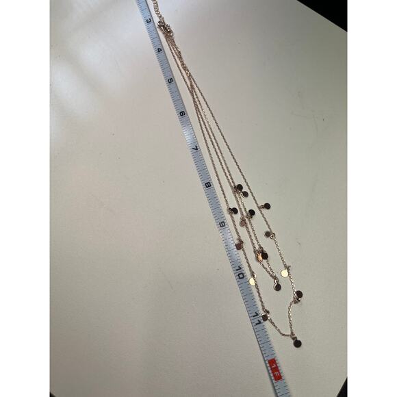 Rose Gold Tone Dainty Multi-Layer Necklace - Picture 5 of 8